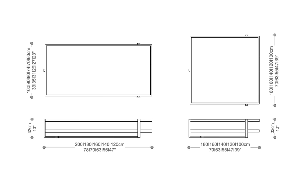 Image of the main dimensions of the product